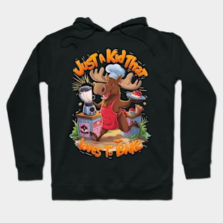 Moose Chef Backing by the Stove Hoodie